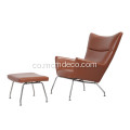 Replica Hans J. Wegner CH445 Sedia Ala in Pelle